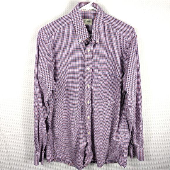 Gitman Bros L Shirt Mens USA Plaid Long Sleeve Kashmyl Cotton Heritage MCM - Picture 1 of 3